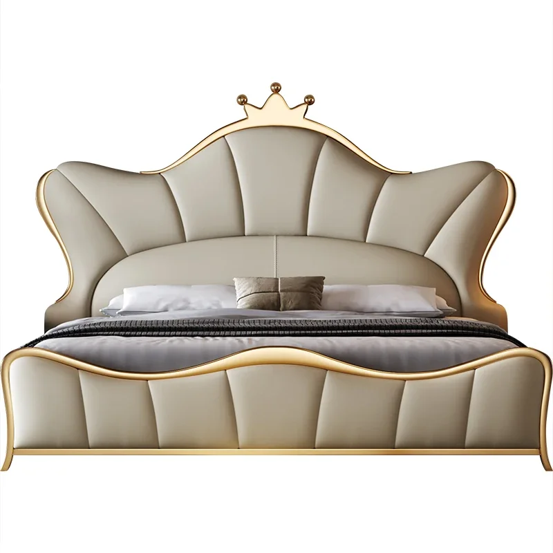 Modern light luxury, double wedding bed, Italian minimalism