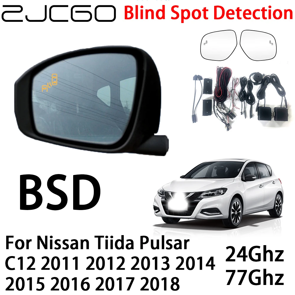 ZJCGO Car BSD Radar Warning System Blind Spot Detection Safety Driving Alert for Nissan Tiida Pulsar C12 2011~2018