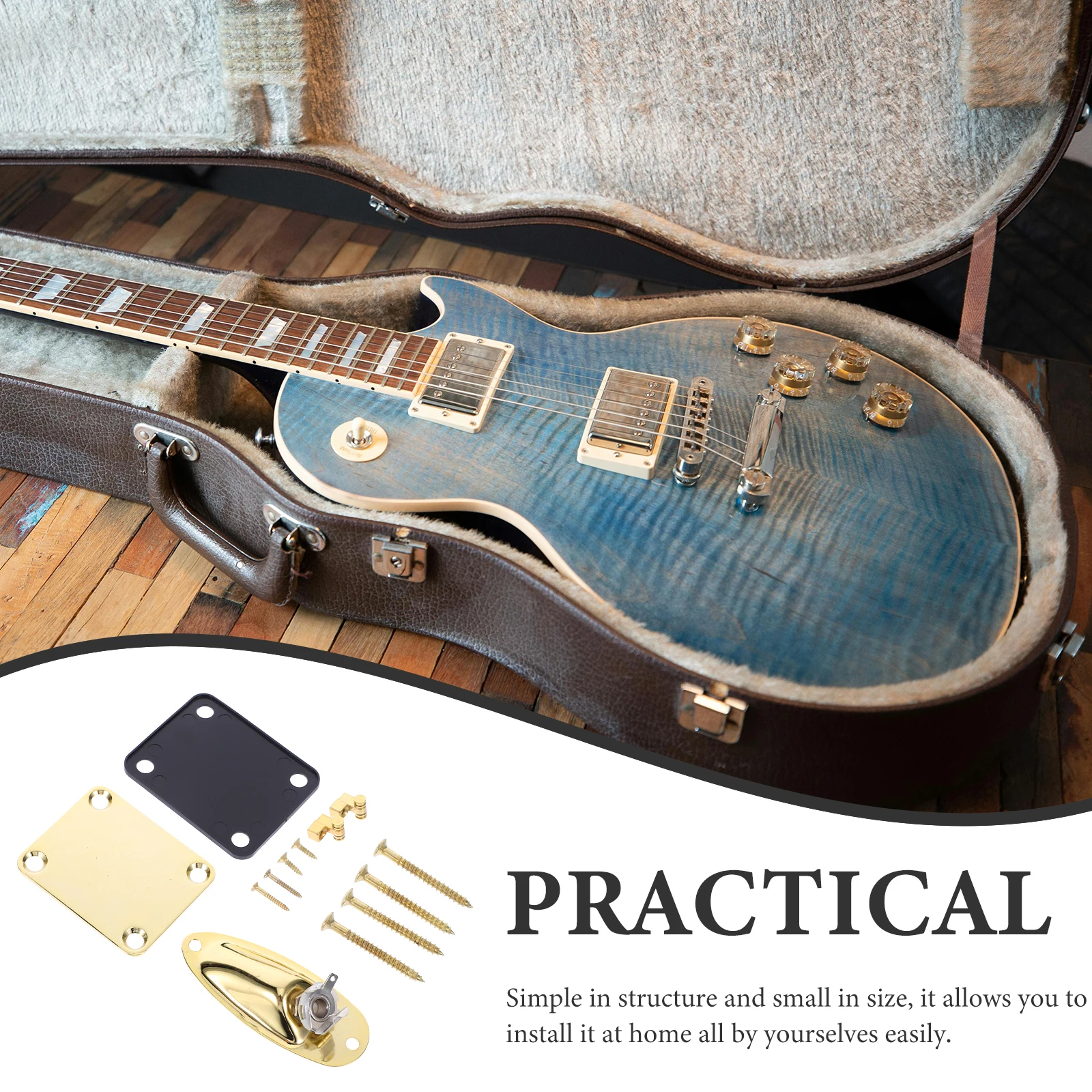 

1Set Electric Guitar Plate Metal Replacement Jack Plate Easy Install and Durable Guitar Accessory Metal Pickup Jack Plates