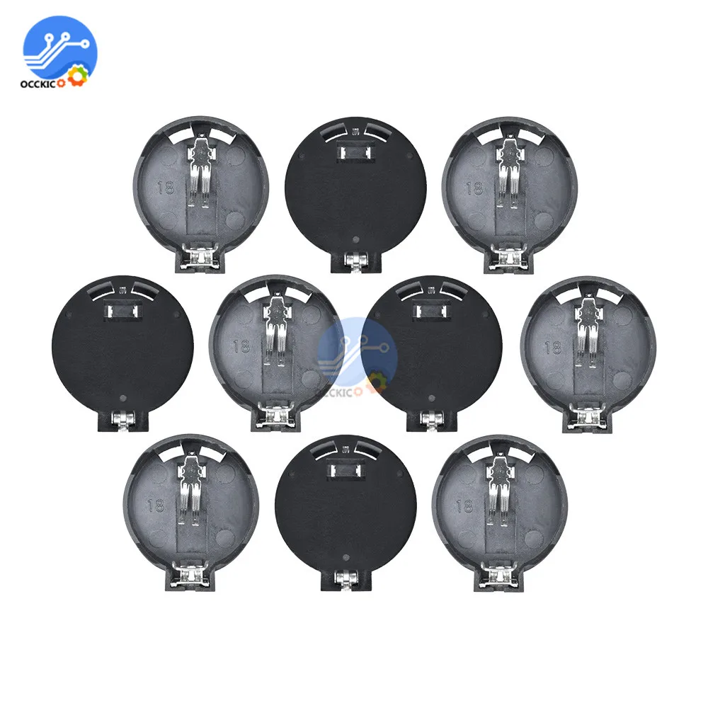 10Pcs CR2025 CR2032 3V Button Coin Cell Battery Socket Holder Case mini battery storage box Black Color