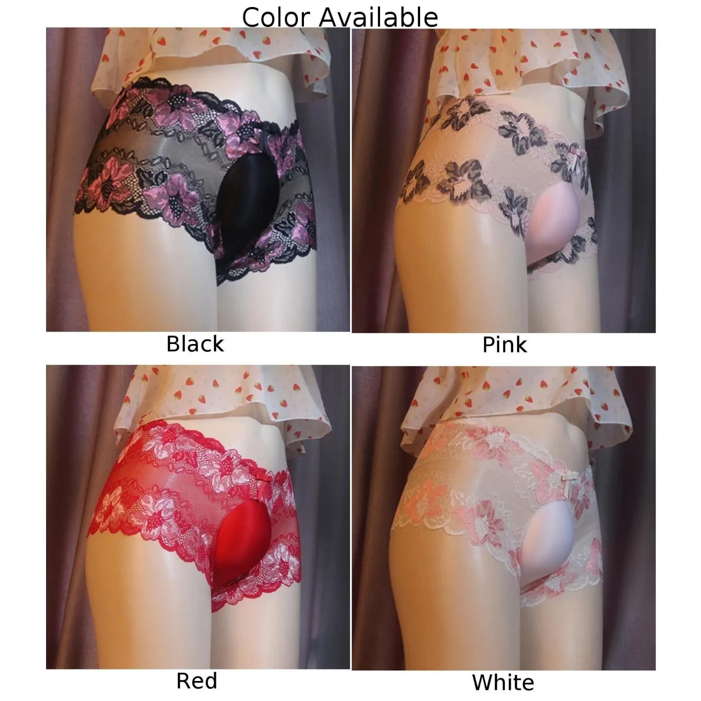 Men Sissy Crossdress Underwear Sexy Lace Transgender Panties Hiding Gaff Panties Shapping Briefs Low Waist Pouch Underpants