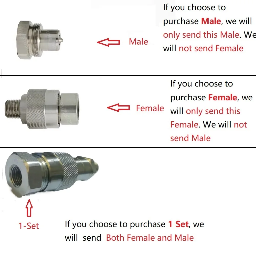 SIZE-B 1/4 3/8 Inci Hidrolik Tekanan Ultra Tinggi Jack Thread Locking Quick Coupler Internal dan Eksternal Thread Quick Coupler