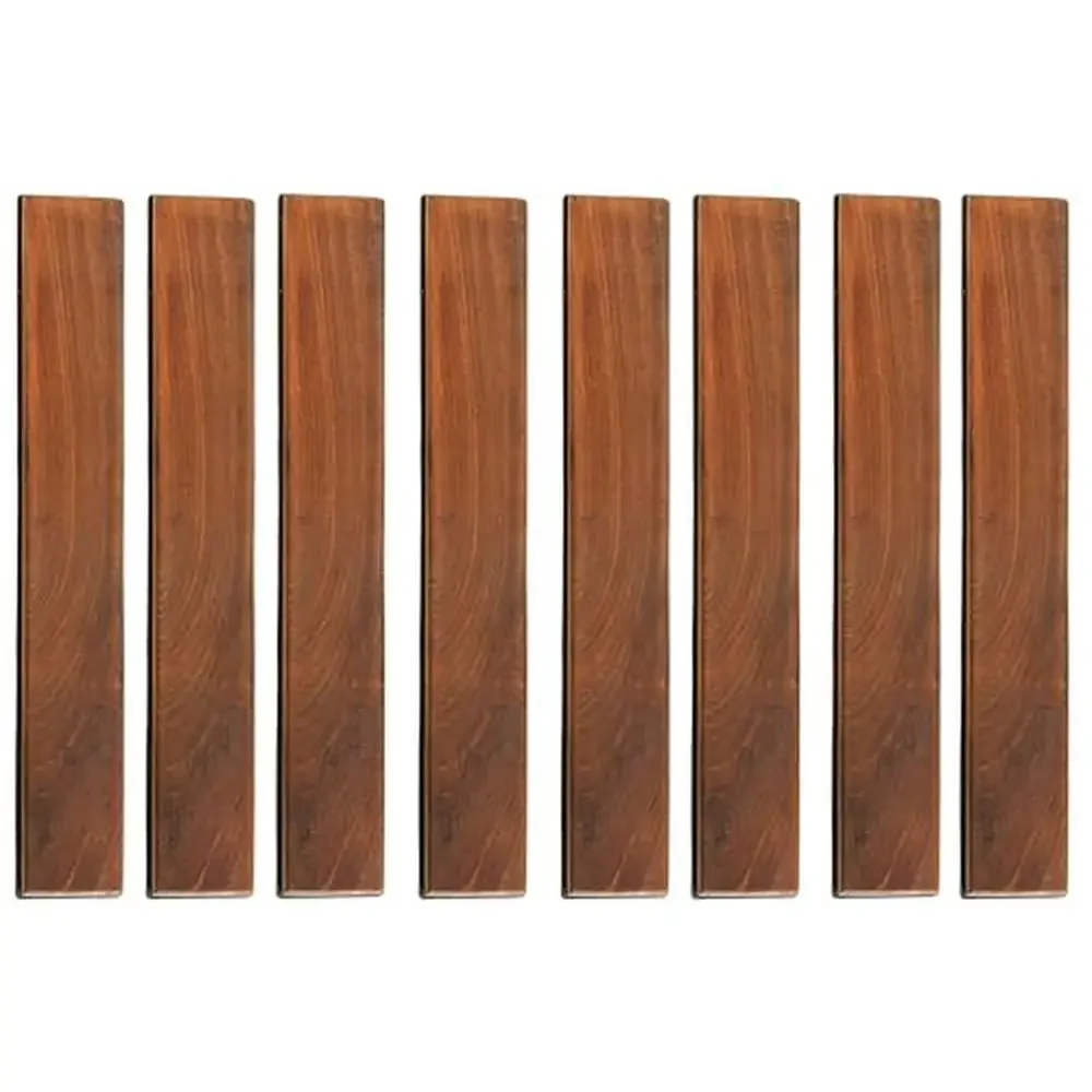 Solid Teak Wood Flooring End Pin-Side Trim Set of 8 Easy Snap Interlocking System Oil Finish Indoor Outdoor Casual Click