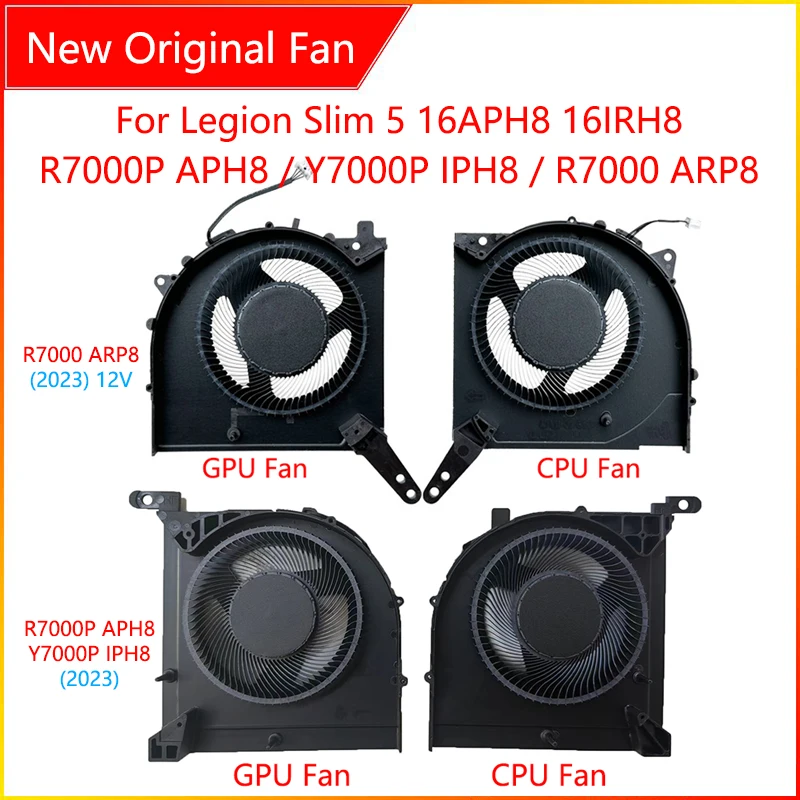 New Original Laptop CPU GPU Cooling Fan For Lenovo Legion Slim 5 16APH8 16IRH8 R7000P APH8 Y7000P IPH8 R7000 ARP8 2023 Year 12V