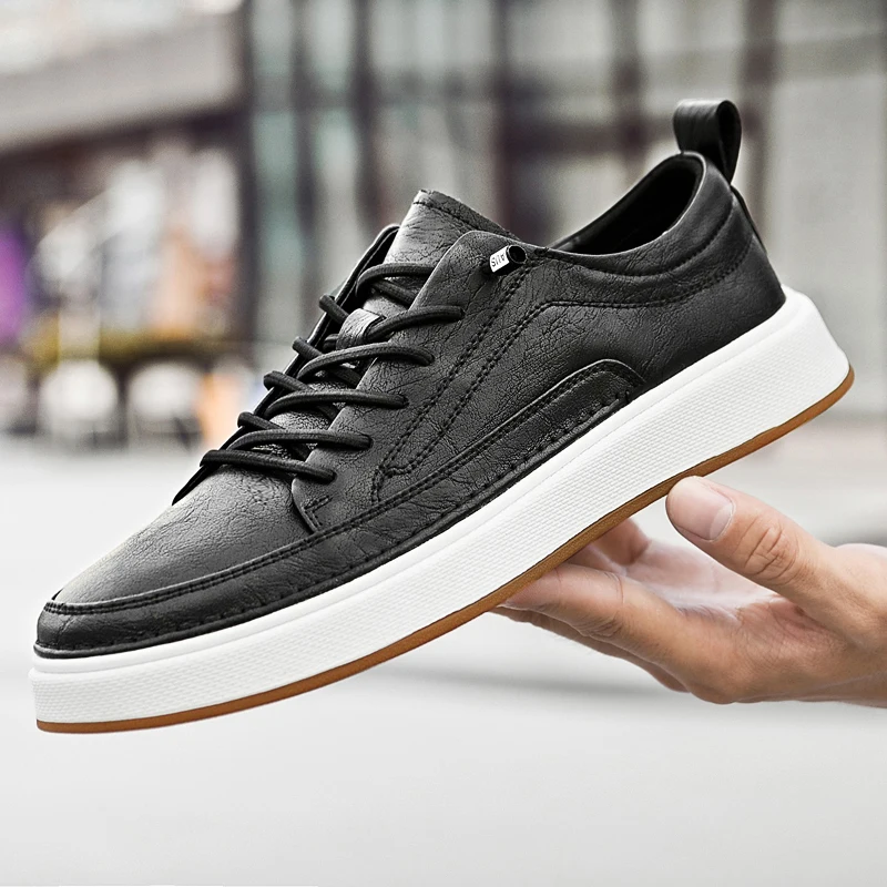 2024 Fashion Brand Men's Genuine Leather Casual Shoes Thick Sole Oxford Fashion Versatile Sports High Quality Work Shoes