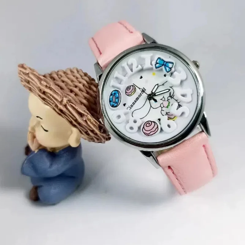 MINISO Cinnamoroll Cartoon Children\'s Watch 3D Stereoscopic Screen waterproof Children fashion Wrist Watch girl Christmas Gift