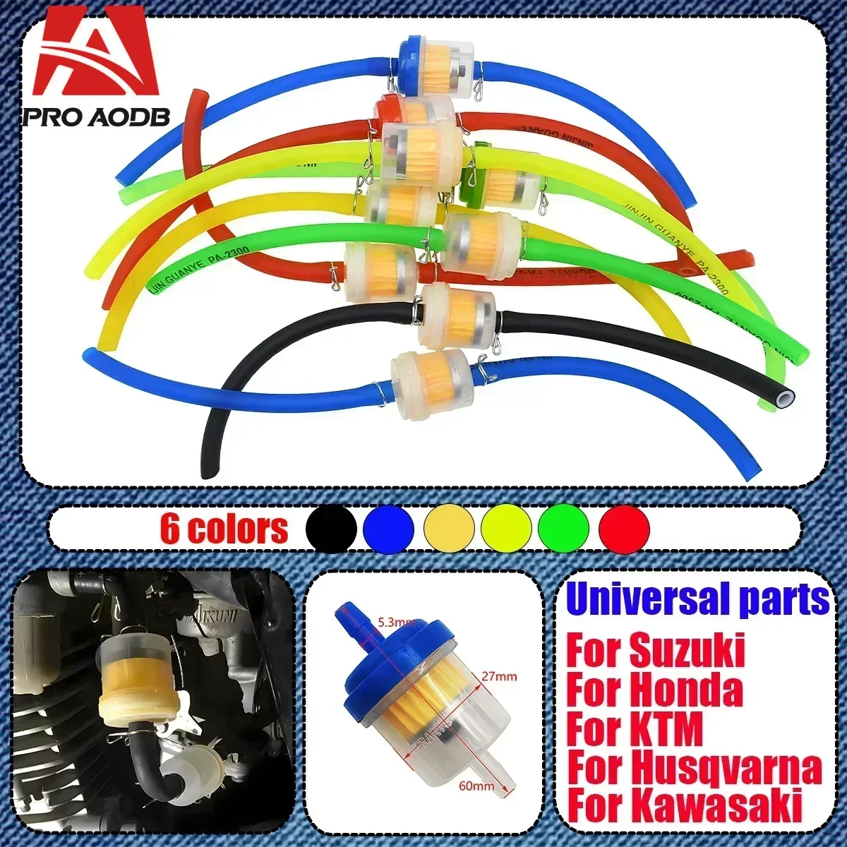 

Scooter Motorcycle Moped Scooter Dirt Bike Universal 6mm Fuel Filter Motorcycle Gas Fuel Gas Oil Filter For KTM