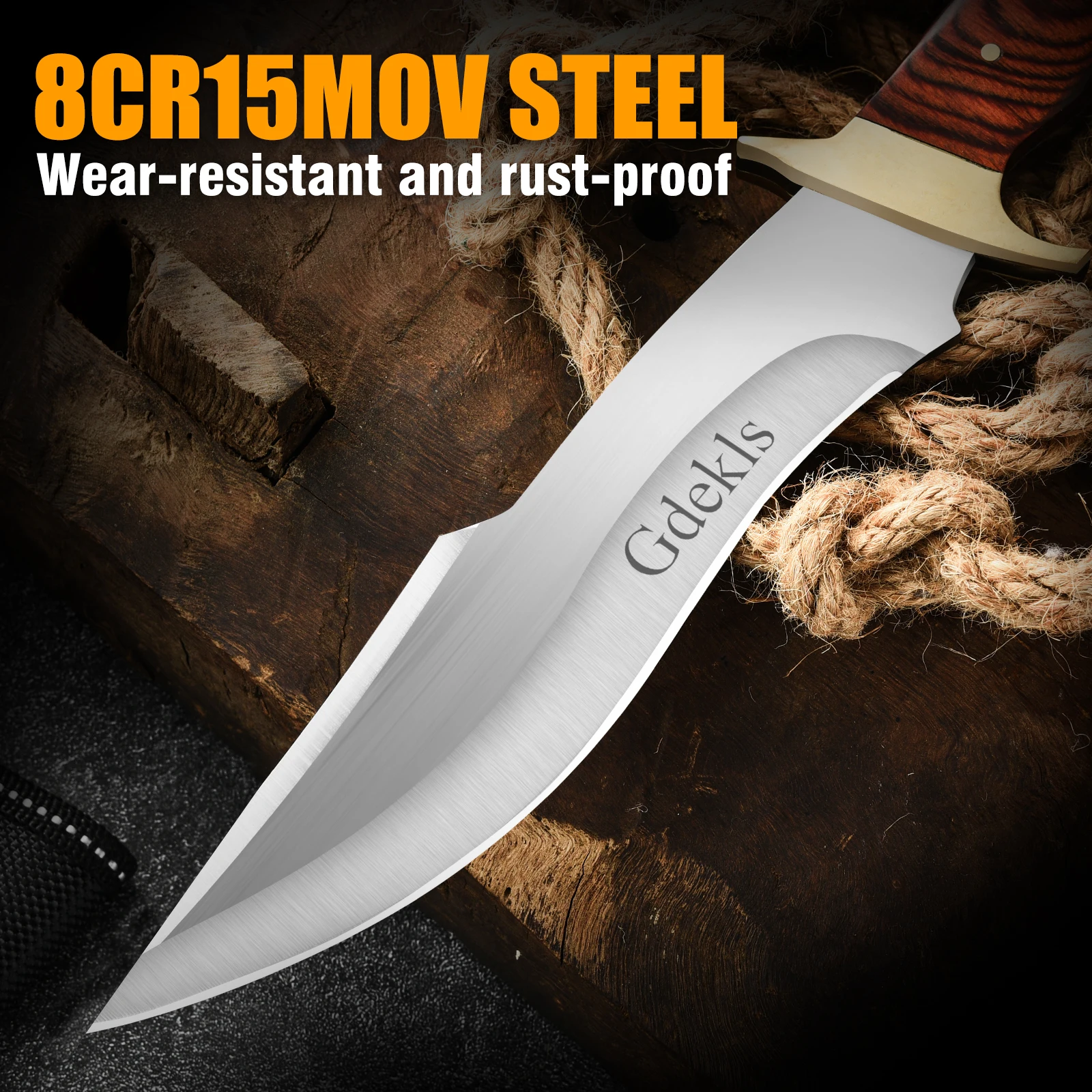1 Knife, High-Quality Outdoor Knife, Fixed Blade, Straight Knife, Kitchen Multipurpose Knife, High Hardness Portable Knife