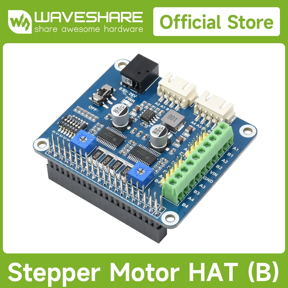 Waveshare HRB8825 Stepper Motor HAT For Raspberry Pi Drives Two Stepper Motors Up To 1/32 Microstepping Supports Jetson Nano