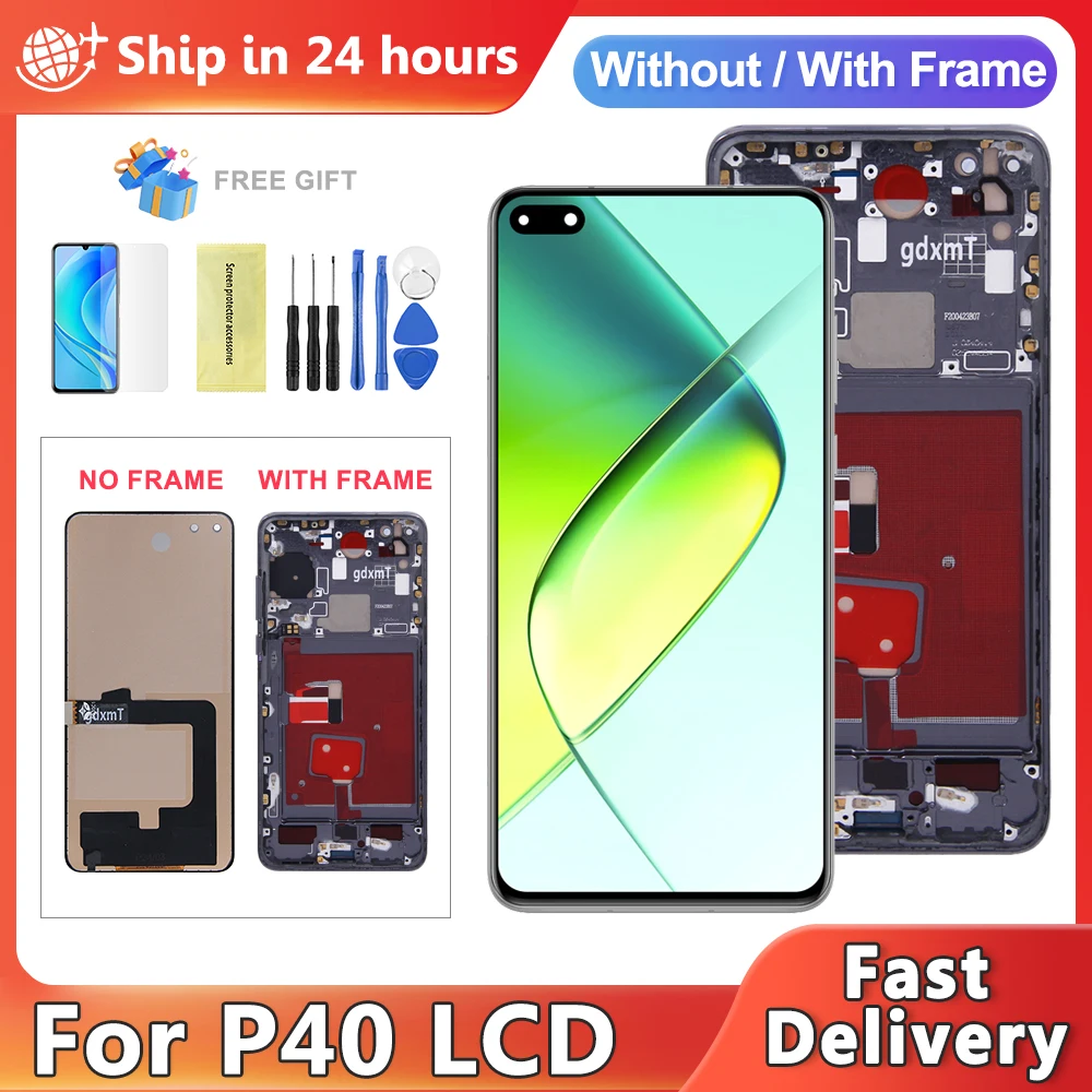 

TFT p40 Screen For Huawei P40 ANA-AN00 TN00 NX9 LX4 LCD Display Touch Screen Digitizer Assembly Replacement P40 Display