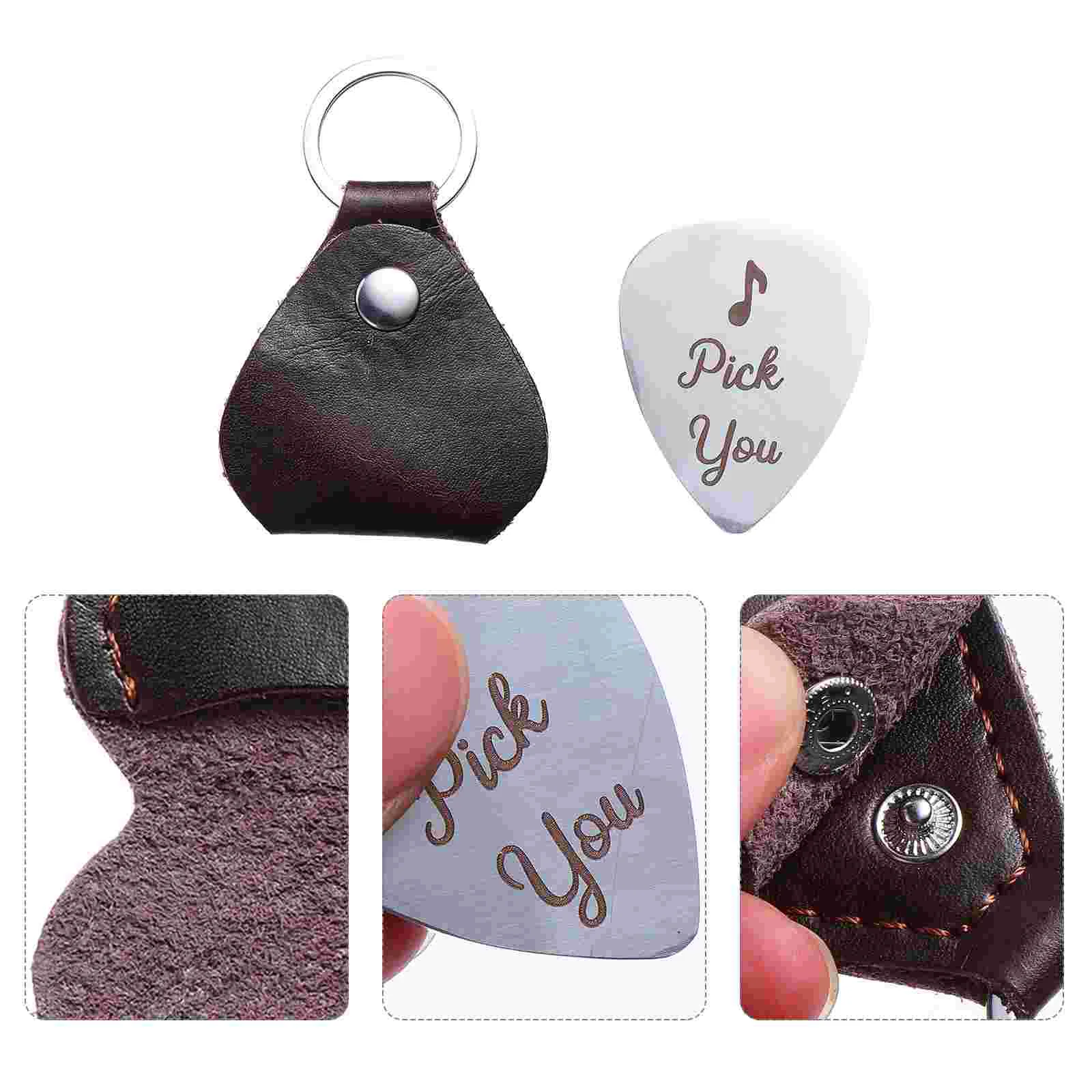 

Pick Keychain Thumb Brace Guitar Plectrum Musical Instrument Accessories Stainless Steel Picks Valentine's Day Accessory Lovers