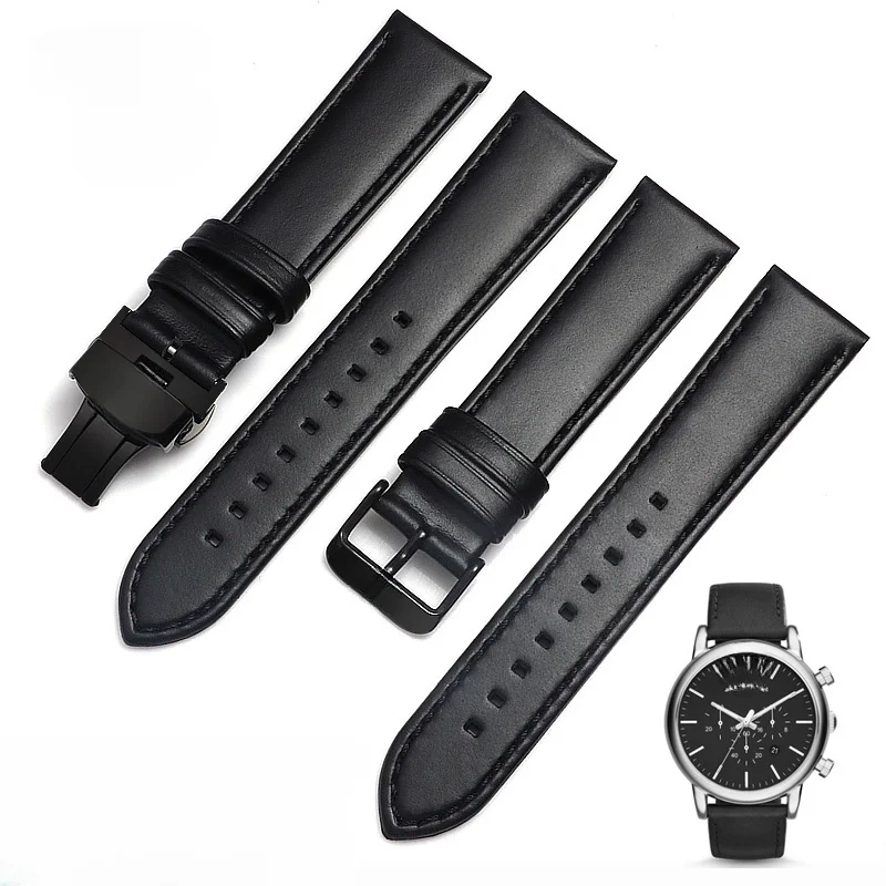 Waterproof Cowhide Watchbands for Armani  AR1828/1970/1732/1918/2075 for Men  Original Watch Strap 20mm 22mm