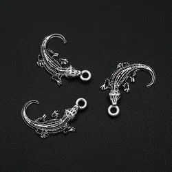 20pcs 20x28mm Vintage Alligator Crocodile Charms Animals Pendants For DIY Jewelry Making Supplies Accessories Handmade Crafts