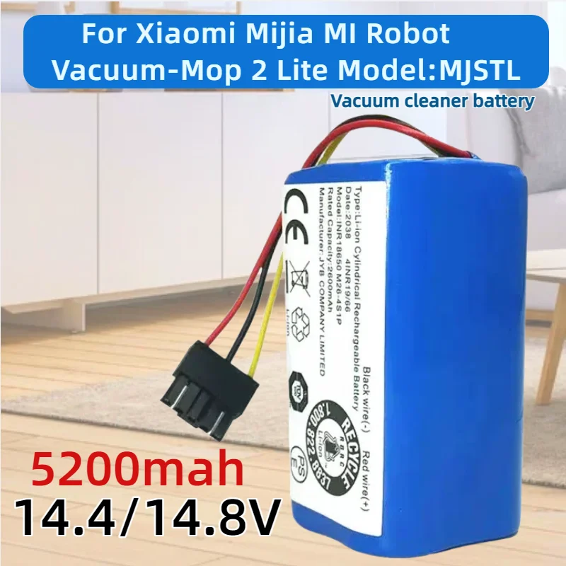 Li-ion Replacement Battery N011-4S1P for Xiaomi MI Robot Vacuum-Mop 2 Lite MJSTL 14.4V 5200mAh