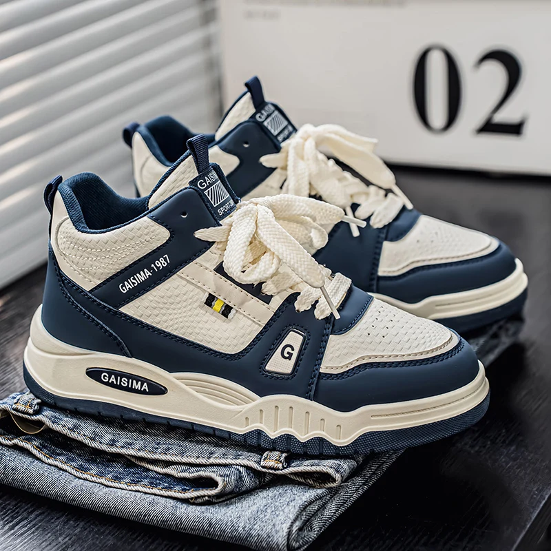 

Autumn Winter High Top Sneakers For Men Outdoor Non-slip Men's Skateboard Shoes Comfy Platform Casual Sports Shoes Man Trainers