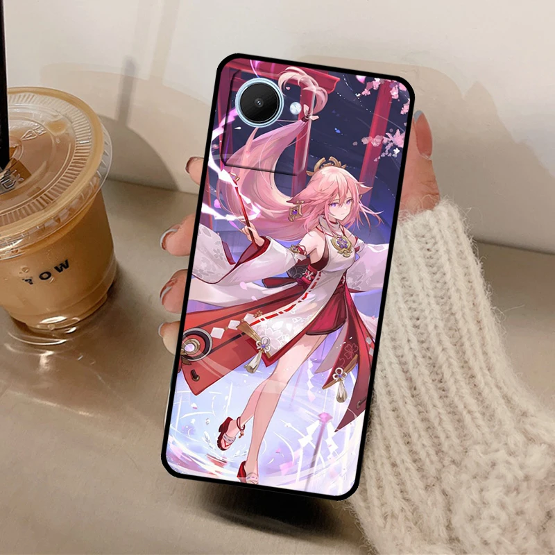 Genshin Impact Yae Miko Case For Realme C33 C35 C55 C31 C30 C11 C15 C25Y C21Y GT3 GT Neo 5 3 2 3T 8 9 10 Pro Plus