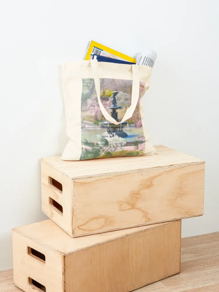 حقيبة حمل Angel of Central Park sacs de Shopping حقيبة نسائية من القماش وشاشة حمل