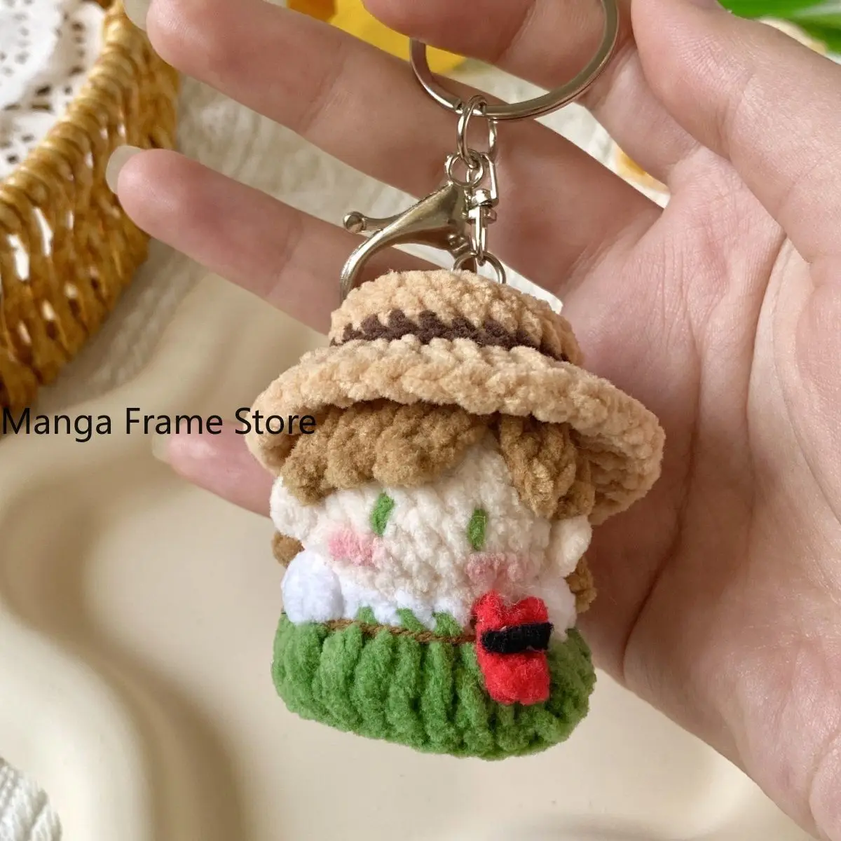 Identity V Gardener Emma Woods Crocheted Soft Candy Keychain Charm Handmade Cute Anime Figures Toys Display Halloween Fans Gift