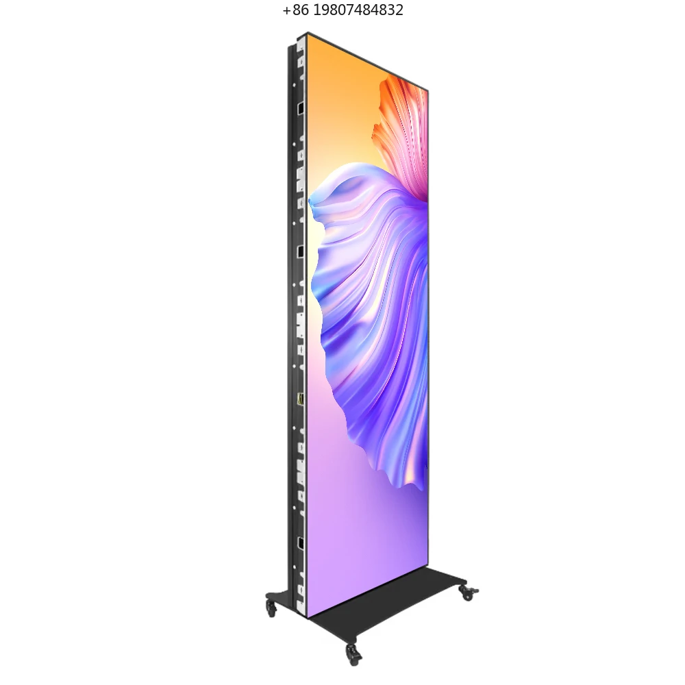 Standing LED Digital Signage High Resolution Advertising Poster Display, Single or Joint P2 LED Poster Screen with CMS Software