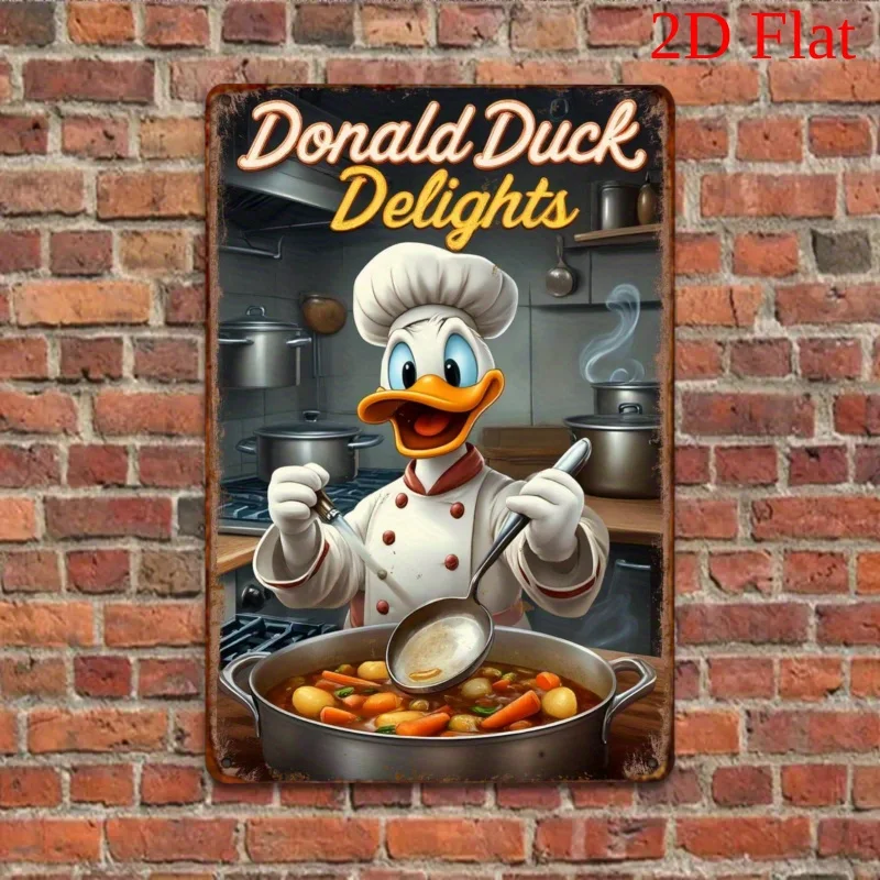 Miniso Donald Duck Funny Daily Life Tin Sign Decor Wall Decor Art Wall Mural Room Decoration Decor Metal Sign Plate Bar Posters