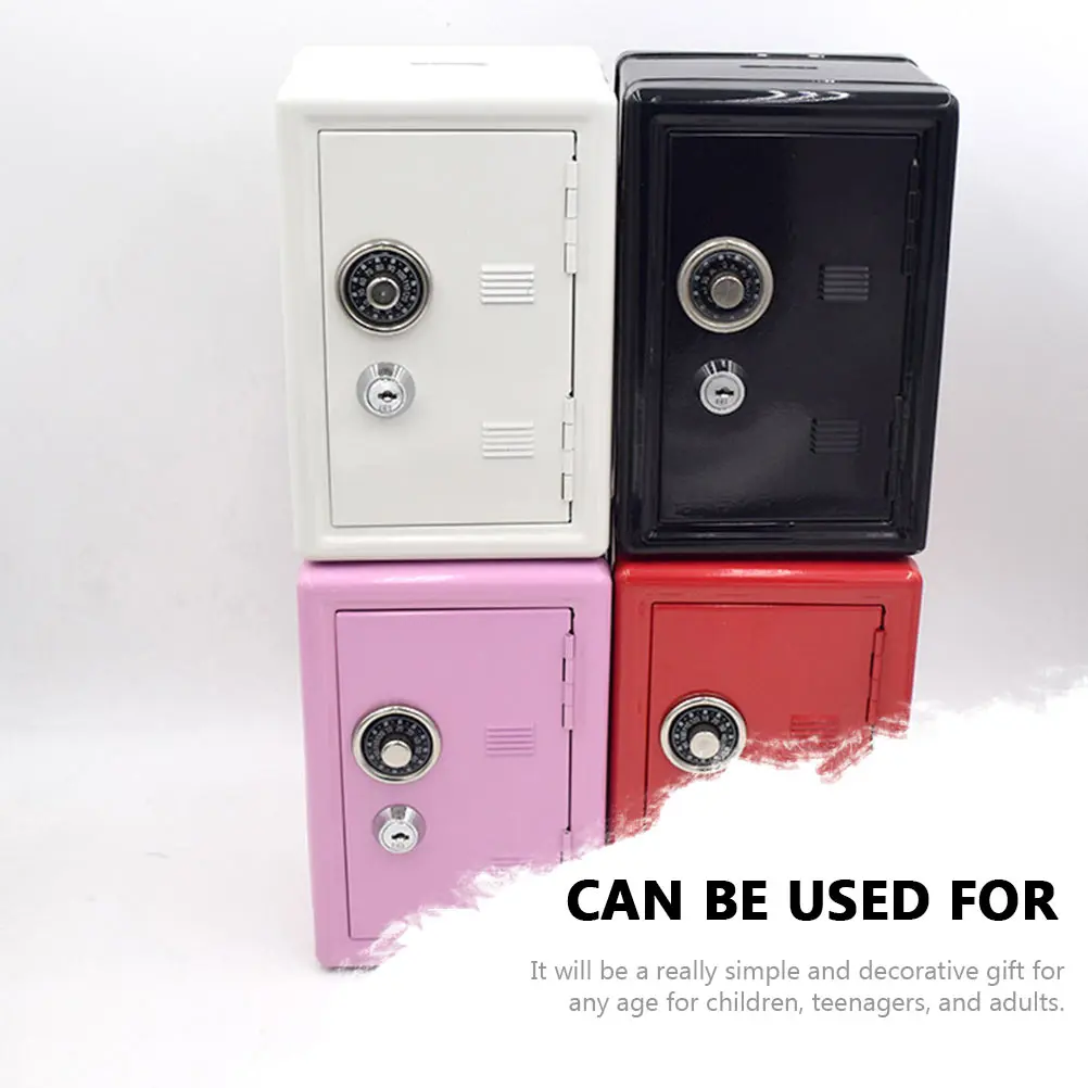 Mini Black Iron Money Box Desktop Container Home Accessory Strongbox Coin Jar Storage Solution Kids Room Decor