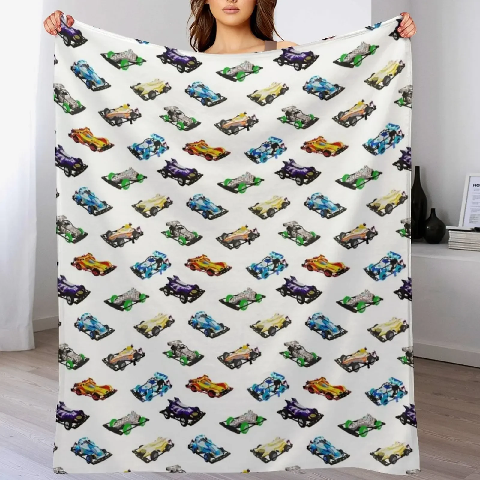 

Pocket Circuit Cars Throw Blanket Soft Plush Blanket as Housewarming Gift