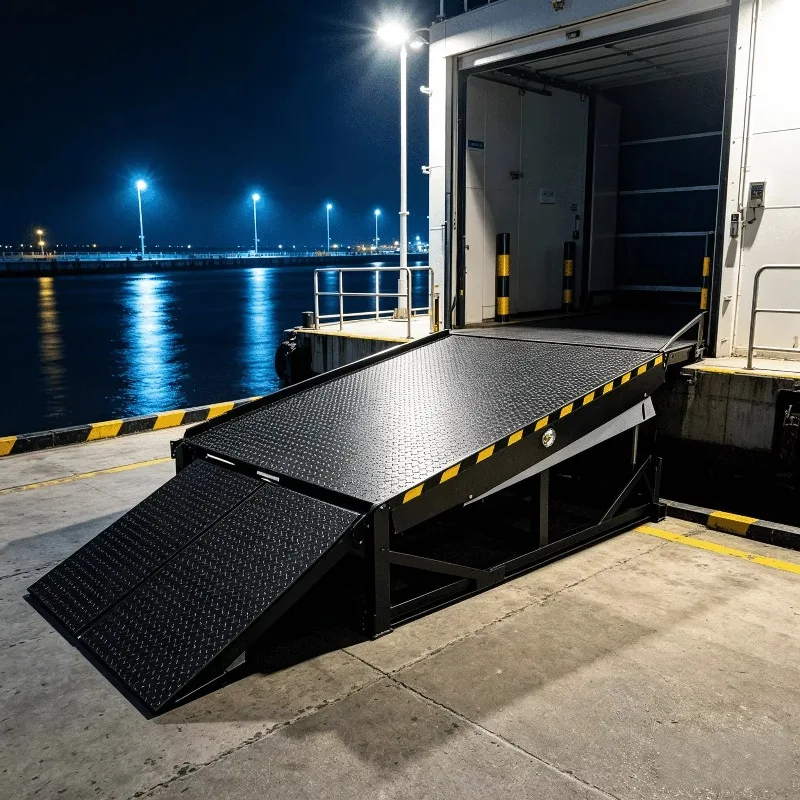 Hidden Transition Type Fixed Boarding Bridge 8 Ton Dynamic Load Hydraulic Dock Leveler with 1 Year Warranty