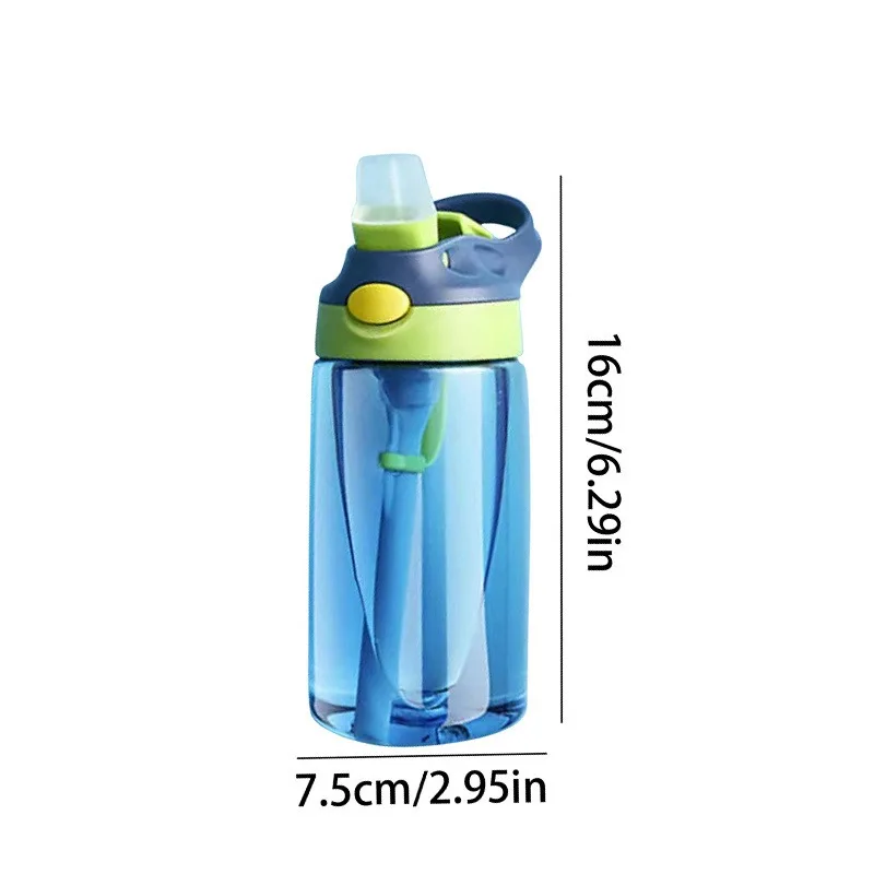 Personalized Customized Name Children's Straw Water Cup, Cute Heart-shaped Letter Portable Plastic Water Bottle, view 2