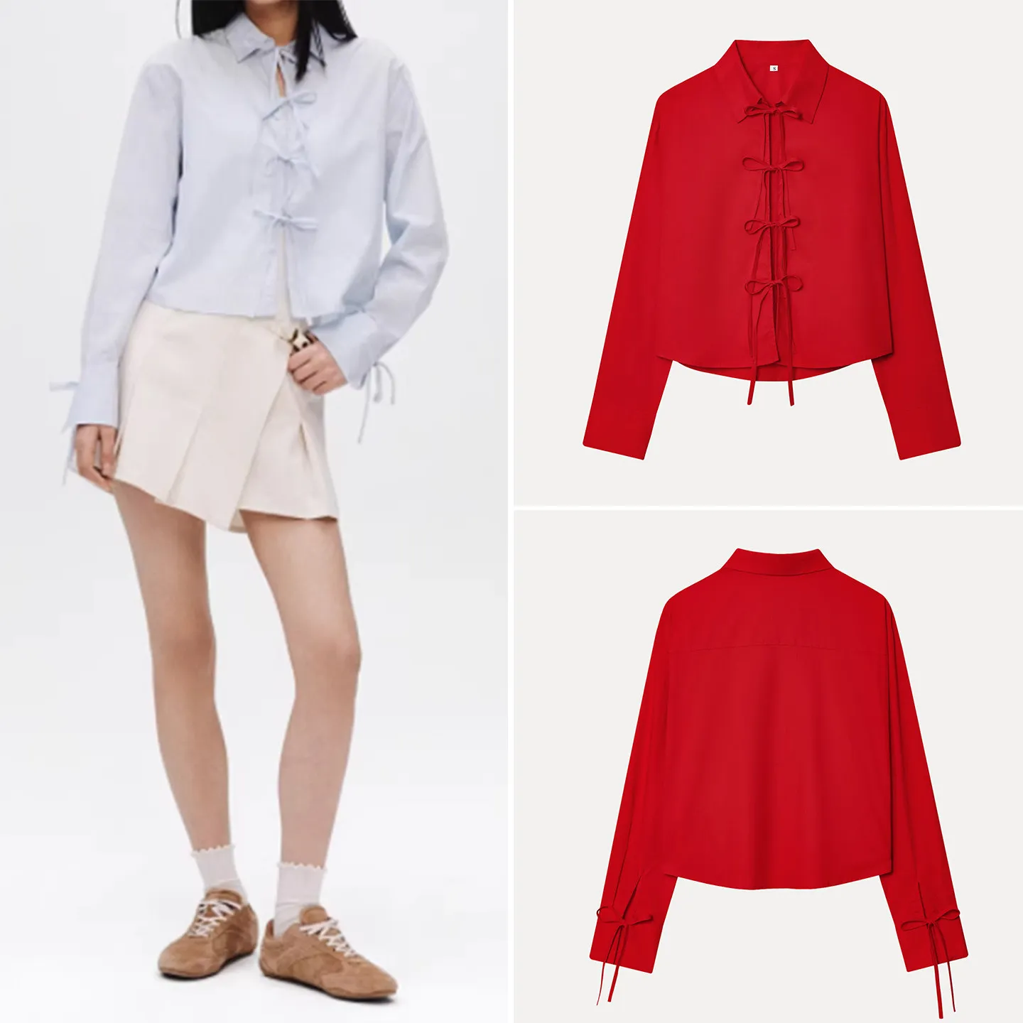 

Модная женская шелковая блузка с поясом, весенняя одежда, бренд Z, длинный рукав, другие материалы