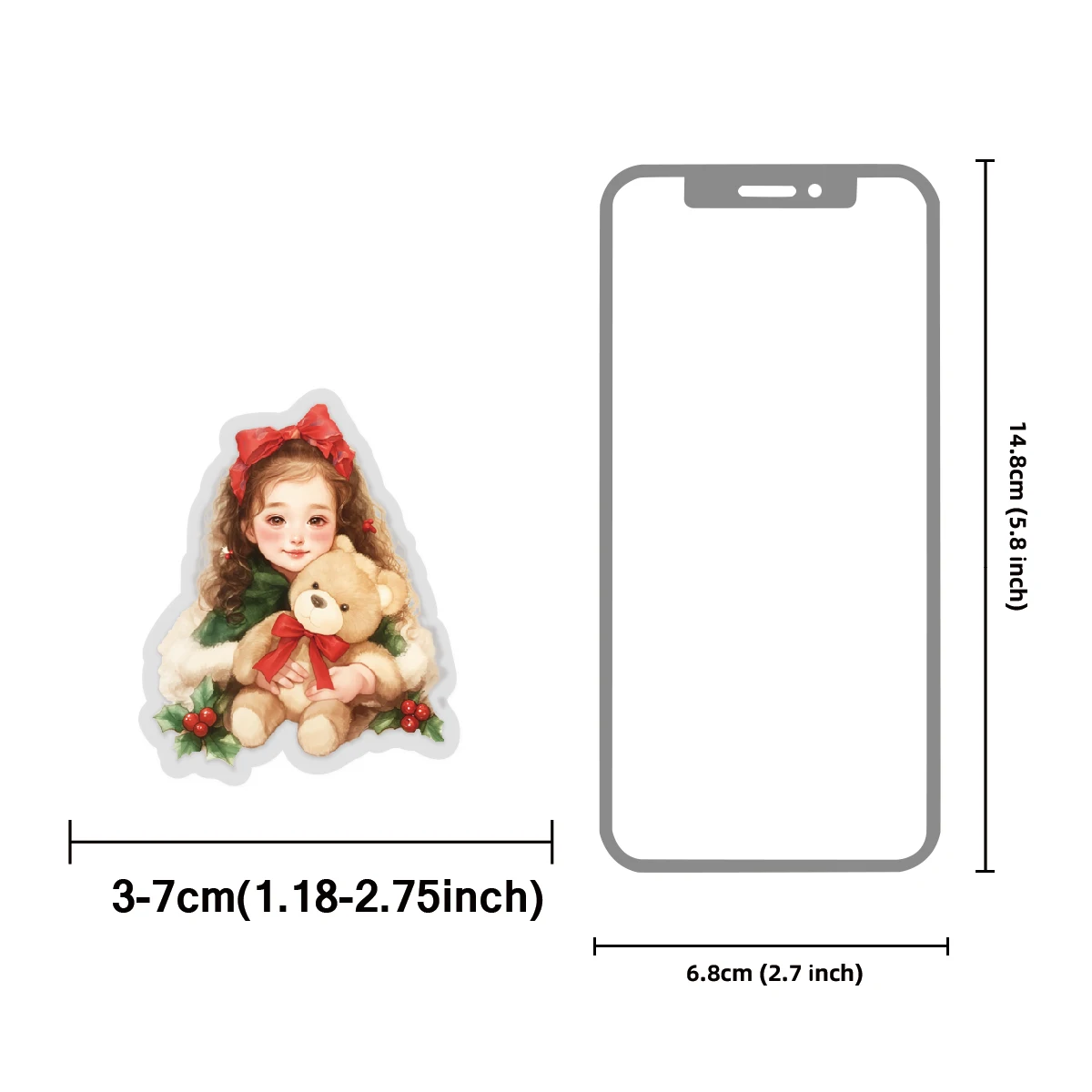 Etori Life 15Pcs Christmas Adventure Cartoon Cute Christmas Character Pattern Stickers for Decorating Laptops, Phone Cases, Suitcases, Gift Boxes, Gift Paper Bags, Photo Albums, Children's Stickers