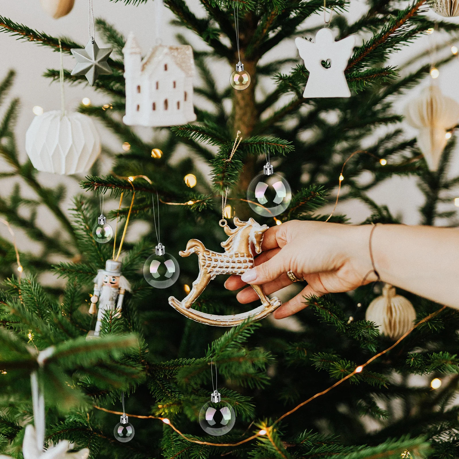 

24pcs Xmas Balls Ornaments Christmas Tree Hanging Decorations Festive Plastic Ball Party Home Holiday Decor Xmas Tree Supplies