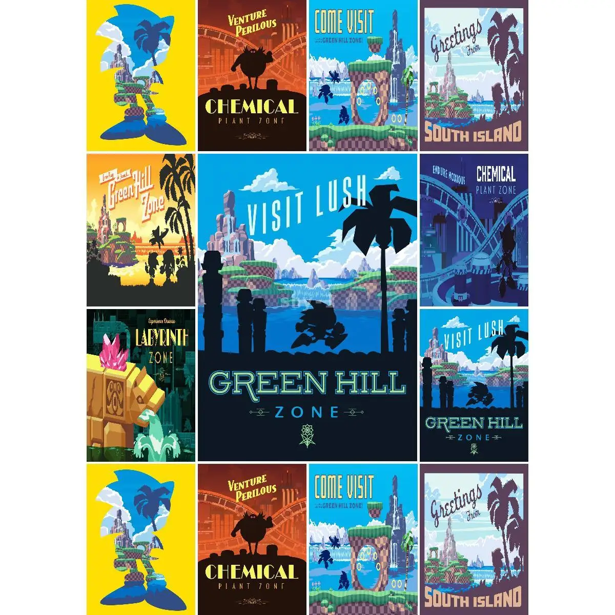 Lush Green Hill Zone Poster  Culture Movie Collection Wall Art Decor for Home Vibrant Cinematic Print