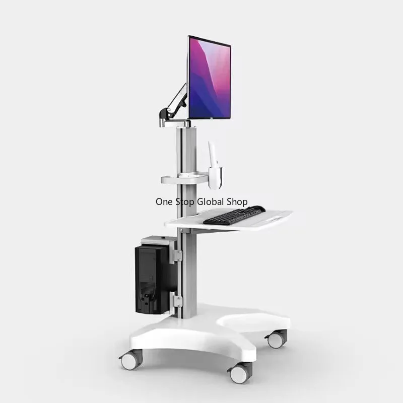 

Dental Cart with Computer Holder Portable Medical Trolley Hospital Trolley Height Adjustable for Dental Clinic Hospital