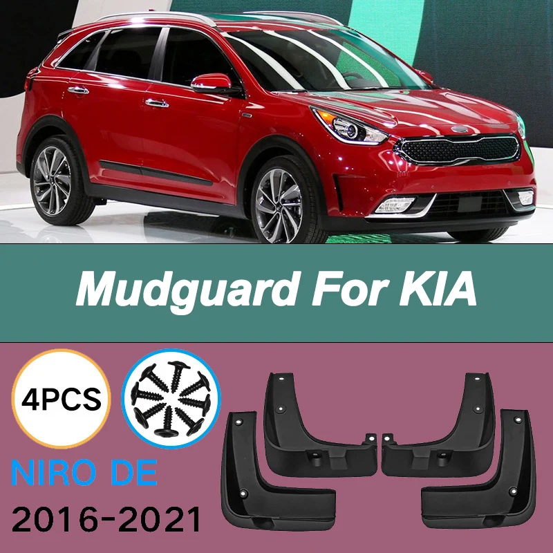 

For KIA NIRO DE 2016-2021 Automotive Tire Mudguard Waterproof Prevent Mud Splashing Car Mud Flaps Fender Trim 4pcs Accessories