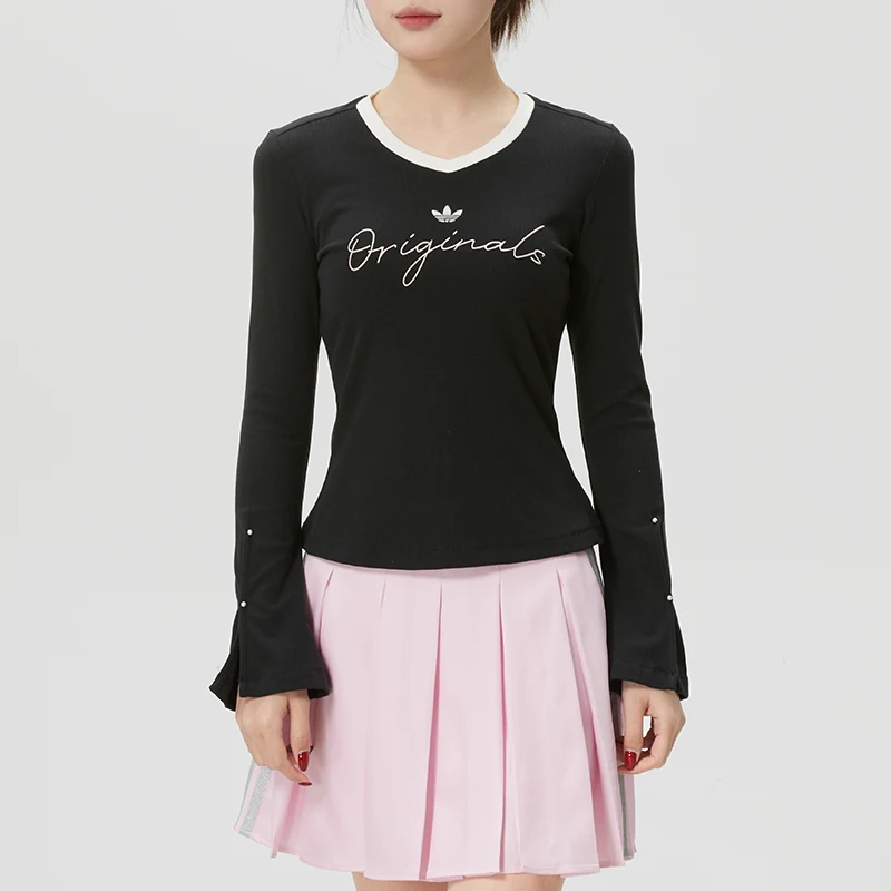 

Adidas (Adidas) Trefoil T-Shirt Women's Sportswear Trendy Fashion Comfortable Breathable Long-Sleeved Pullover Ks2381