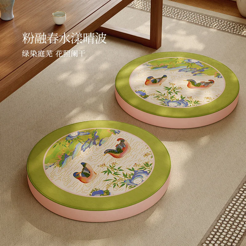 

Traditional Tatami Round Seat Cushion Pad Yoga Mat Meditation Zafu Chair Cushion Stool Coffee Bar Home Tea Room Decoration 40cm