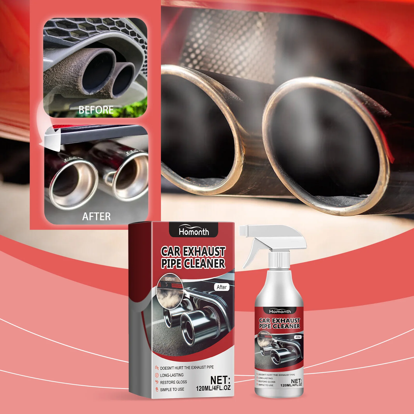 

Домашний очиститель выхлопных газов автомобиля, выхлопная труба, очиститель для удаления ржавчины, очиститель выхлопных газов, спрей для тяжелых условий эксплуатации, средство для удаления ржавчины