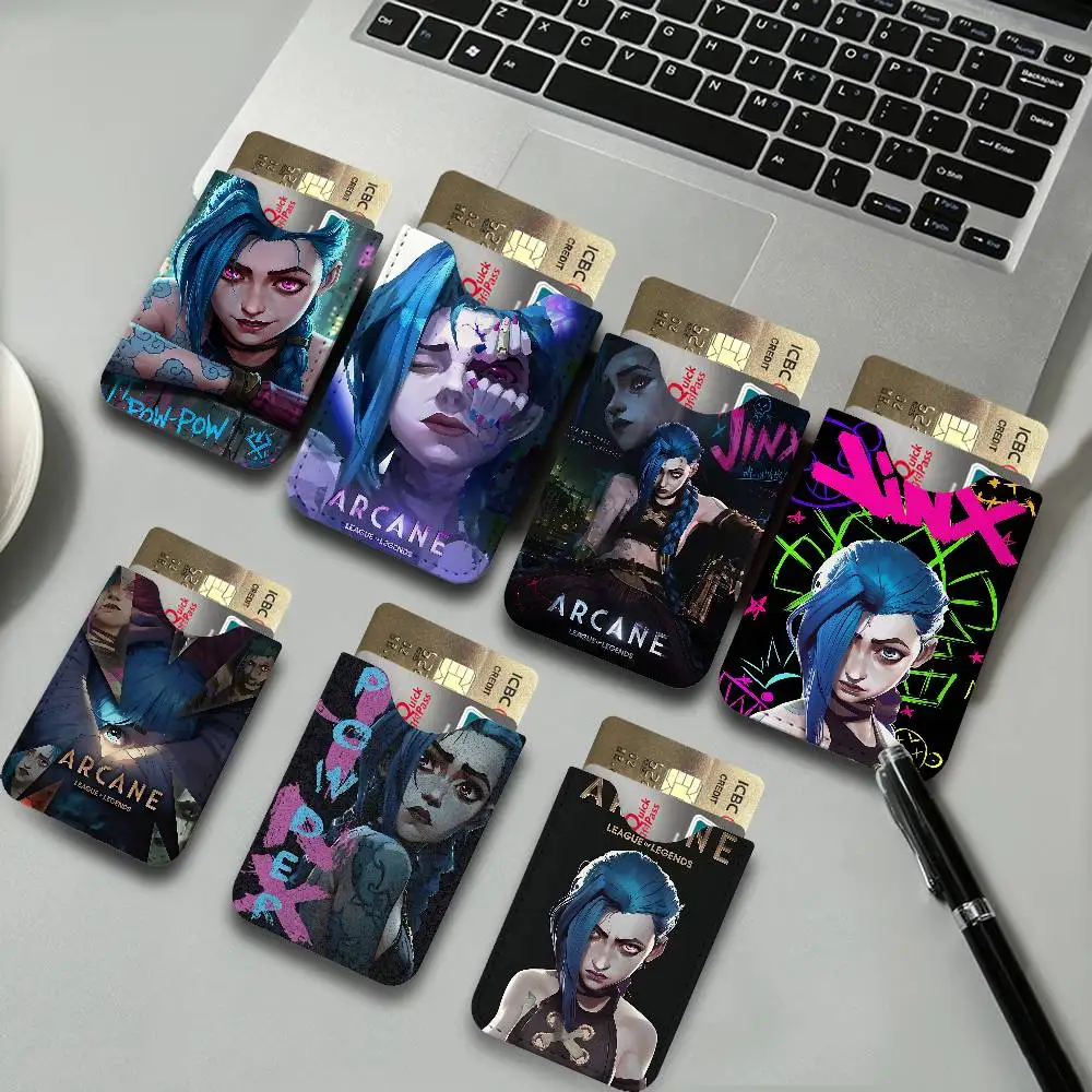 Arcane Season 2 Jinx VI Graffiti PU Leather Card Holder Sleeve for Credit Cards,Secure/Slim Design, Travel Storage Essentials