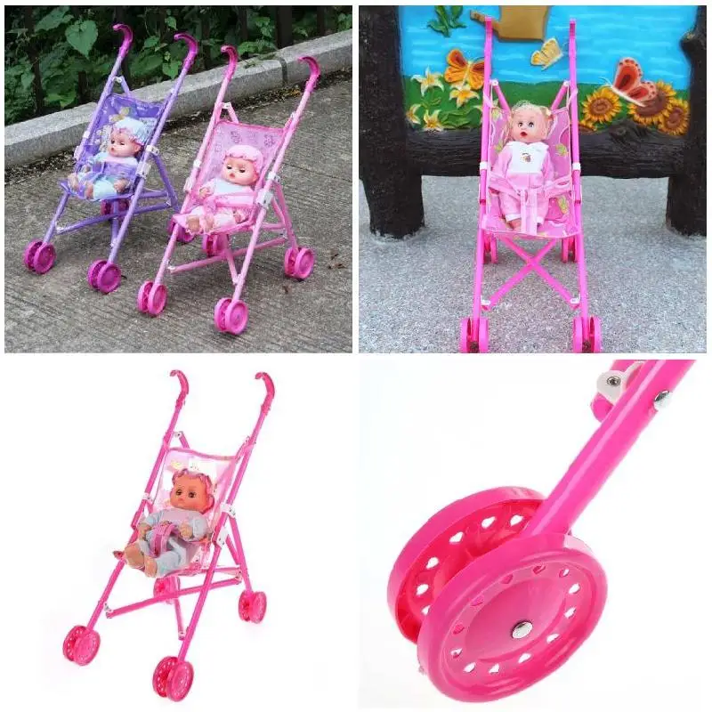 Poussette en plastique pour enfants, ensemble de jeu pour jardin en plein air, Supermart, chariots de poupées sûrs
