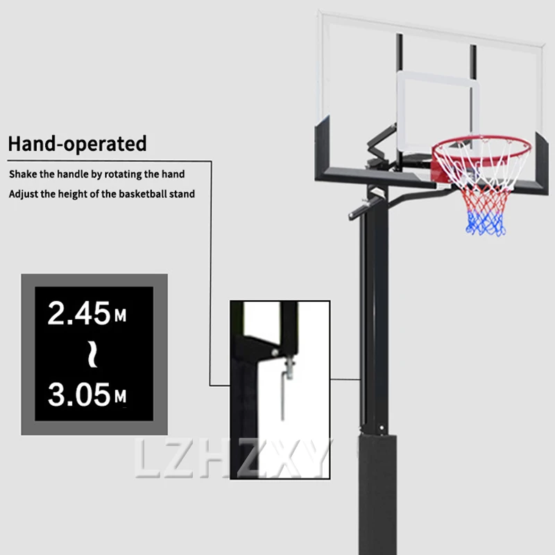 الأطواق كرة السلة الداخلية القابلة للإزالة قابل للتعديل 2.45-3.05 متر الارتفاع في الهواء الطلق الكبار الاطفال إطار اللوحة الخلفية المعدنية اطلاق النار الرف