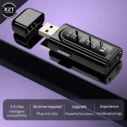 Transmetteur récepteur USB Bluetooth 5.0, affichage LED, lecteur MP3, Aux, FM, TV, PC TF, adaptateur Audio stéréo, haut-parleur pour la maison