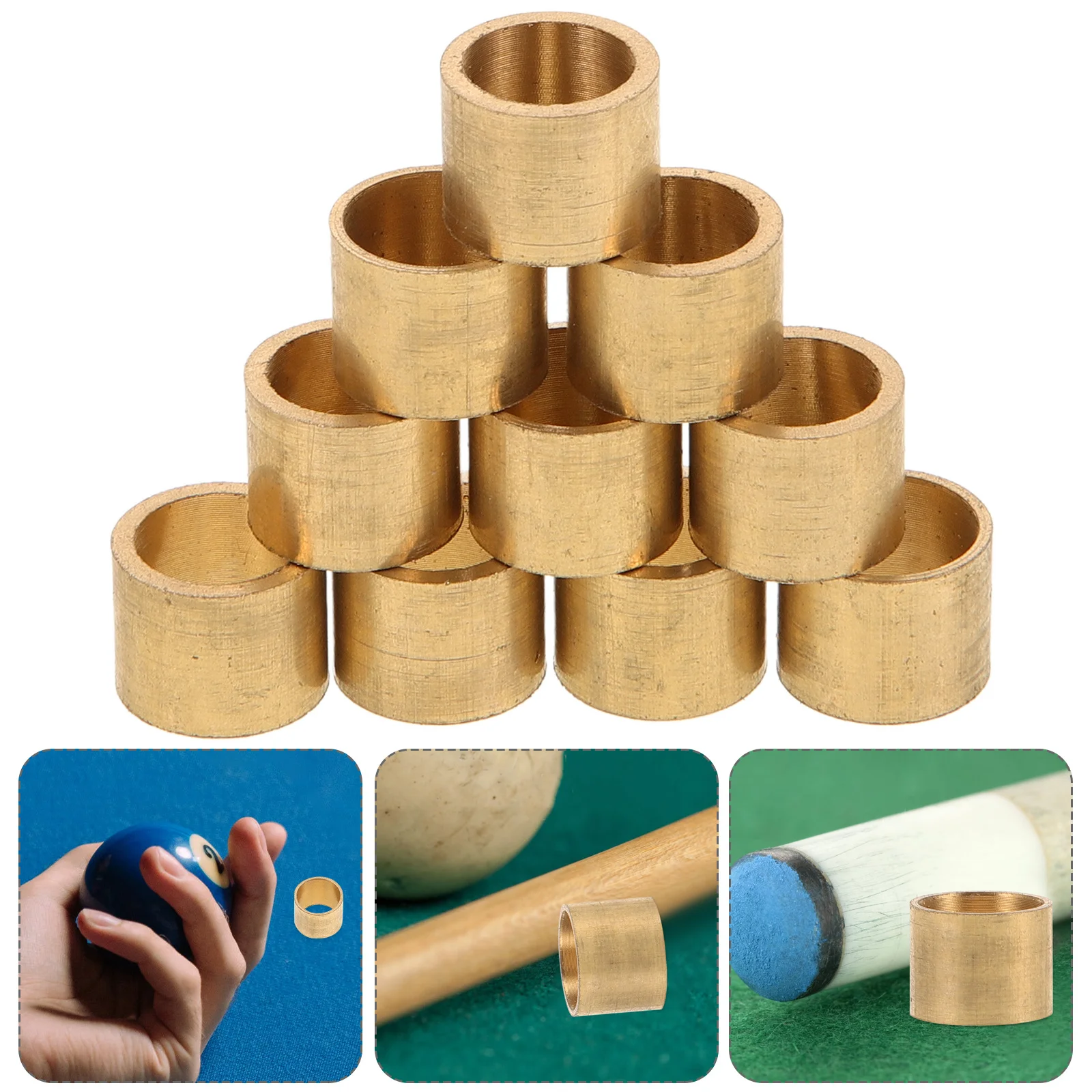 Embouts de queue de billard de remplacement, 10 pièces, embouts de bâton de queue en métal, cerceau de billard