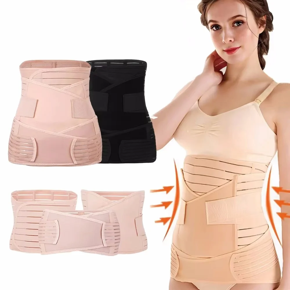 

3in1 Postpartum Support Belt Maternity Postnatal Recovery Corset Pregnant Women Tummy Wrap Waist Trainer Breathable Body