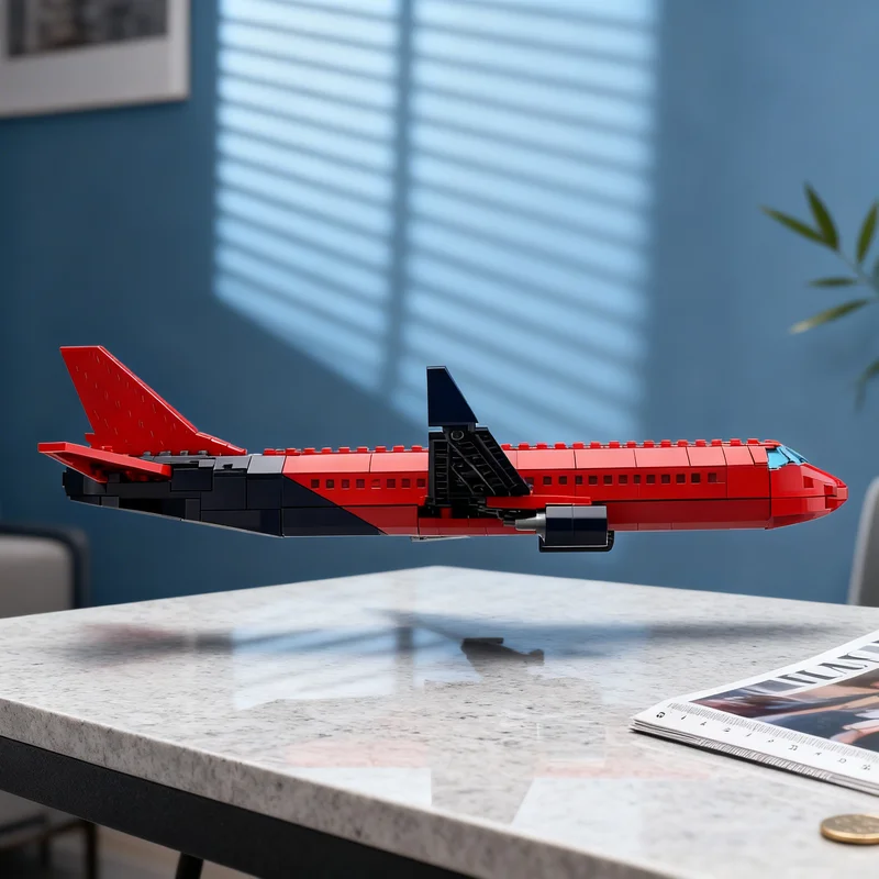 

2844pcs MOC Embraer E 195 Plane Red Creator Model Building Blocks Creative Gift DIY Display Decor Adult Premium Kids Desk Home