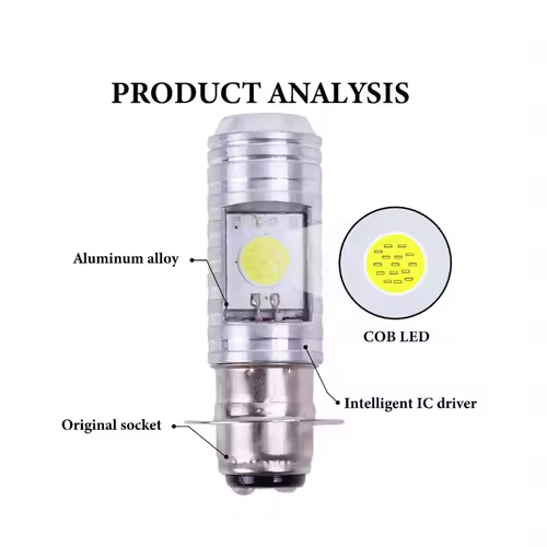 H4/P15D/BA20D 36W LED 2COB motorcycle headlight bulb 1400LM 6000K Hi/LO beam light - Image 6