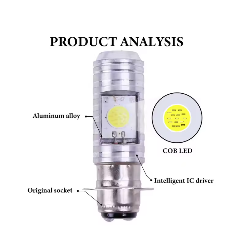 H4/P15D/BA20D 36W LED 2COB motorcycle headlight bulb 1400LM 6000K Hi/LO beam light - Image 6