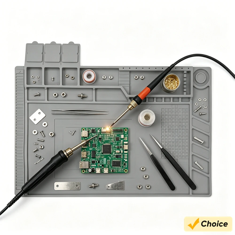Soldering Mat ESD Antistatic Heat Resistant Insulation Work Mat Soldering Station Kit Silicone Repair Pad Maintenance Platform