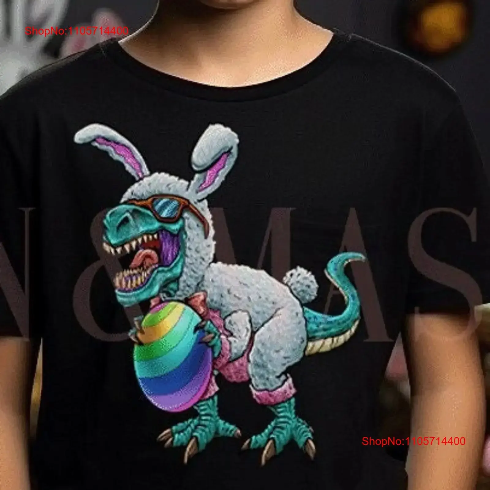 Dinosaur Easter T Shirt Bunny Basket s Kids Egg Hunt Boys vintage Washed designer clothes Comfortable Stylish fashion homme