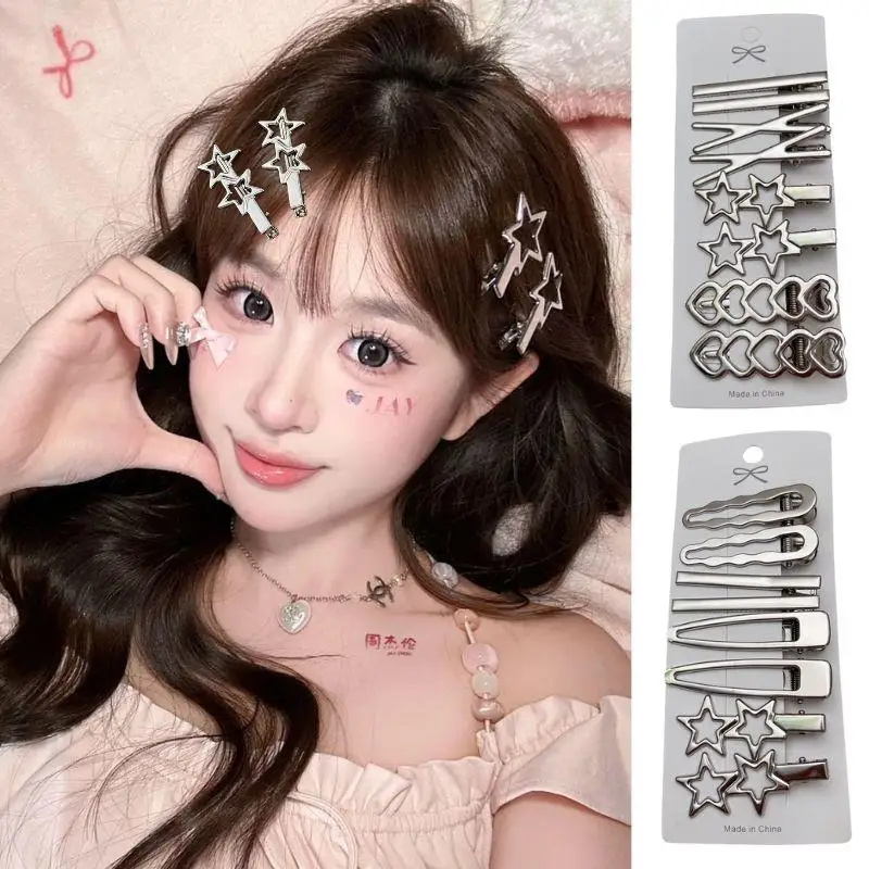 

8Pcs Silver Y2k Hair Clips For Women Elegant Metal Duckbill Clip Girls Hair Pins Side Bangs Barrettes Girls Hair Accessories