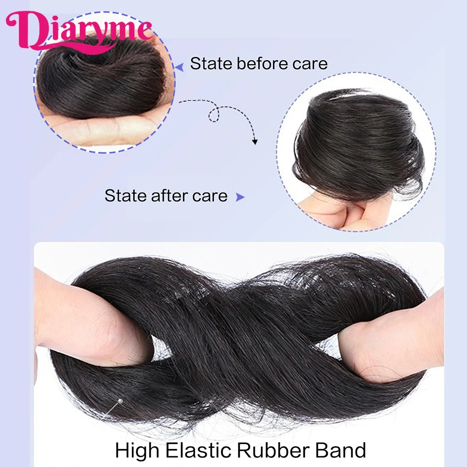 Elastisches Gummiband gefälschtes Haar Brötchen synthetische gerade Chignon Clip in auf Haars chwanz verlängerung Hochs teck frisur Haar Brötchen Haarteil für Frauen